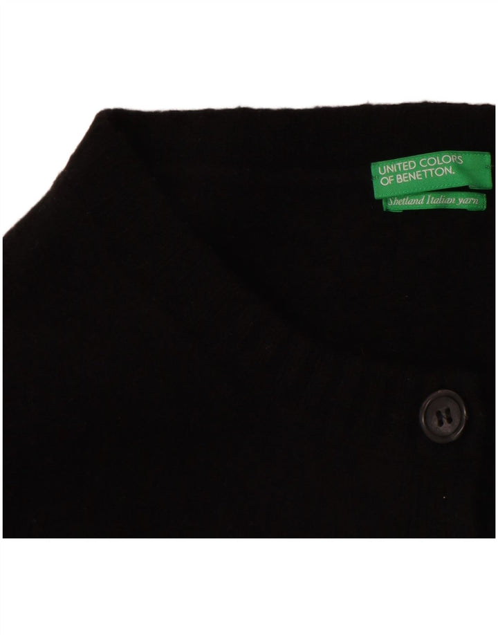 Benetton Pull Cardigan Femme UK 10 Petit Noir