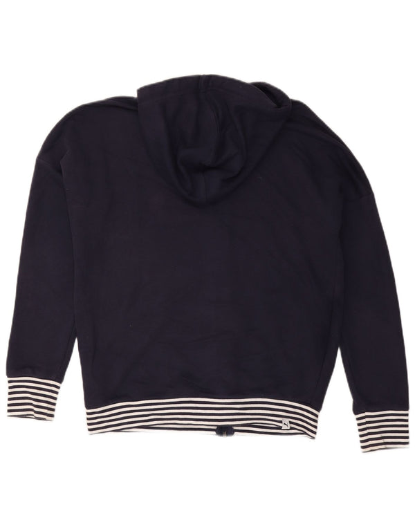 Puma Pull à capuche graphique zippé pour femme UK 12 Bleu marine moyen Coton