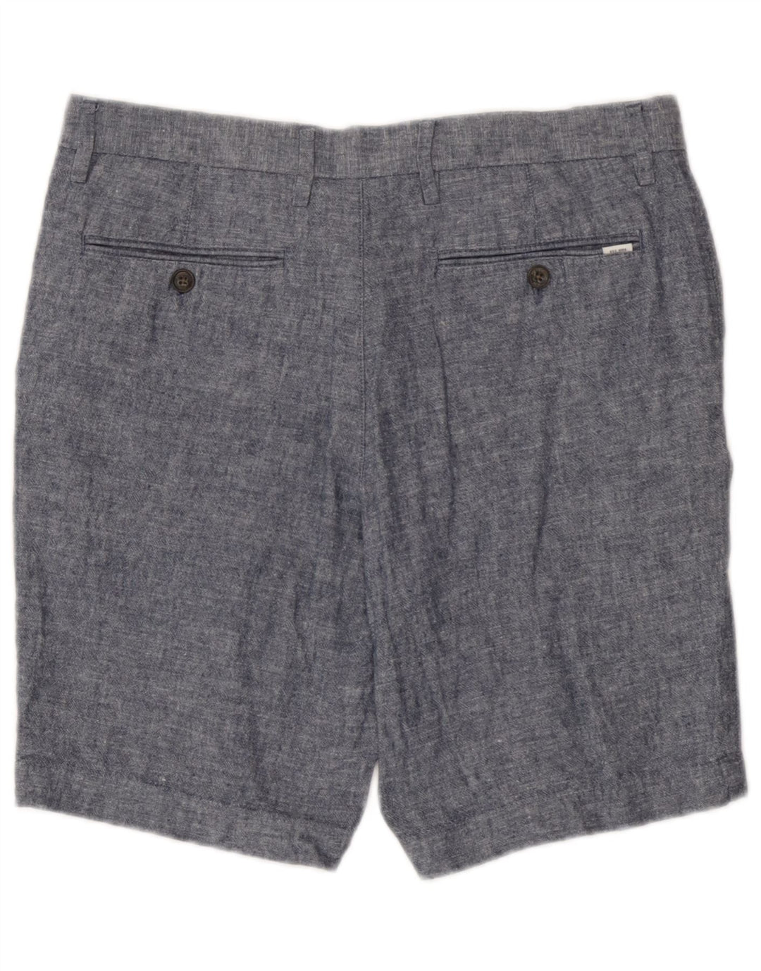 Marks & Spencer Short Chino Homme W32 Lin Bleu Moyen