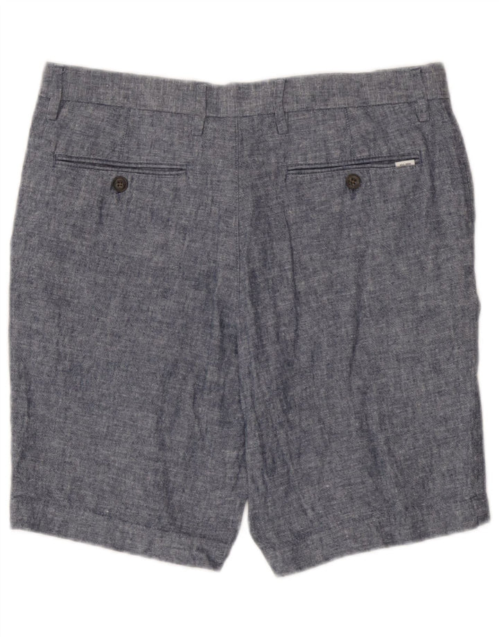 Marks & Spencer Short Chino Homme W32 Lin Bleu Moyen