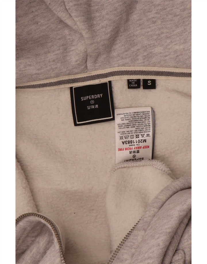 Superdry Pull à capuche zippé pour homme en coton gris petit
