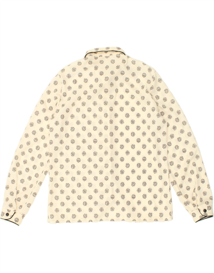 VINTAGE Womens Shirt Blouse IT 44 Medium Beige Spotted Polyester Vintage Vintage and Second-Hand Vintage from Messina Hembry 