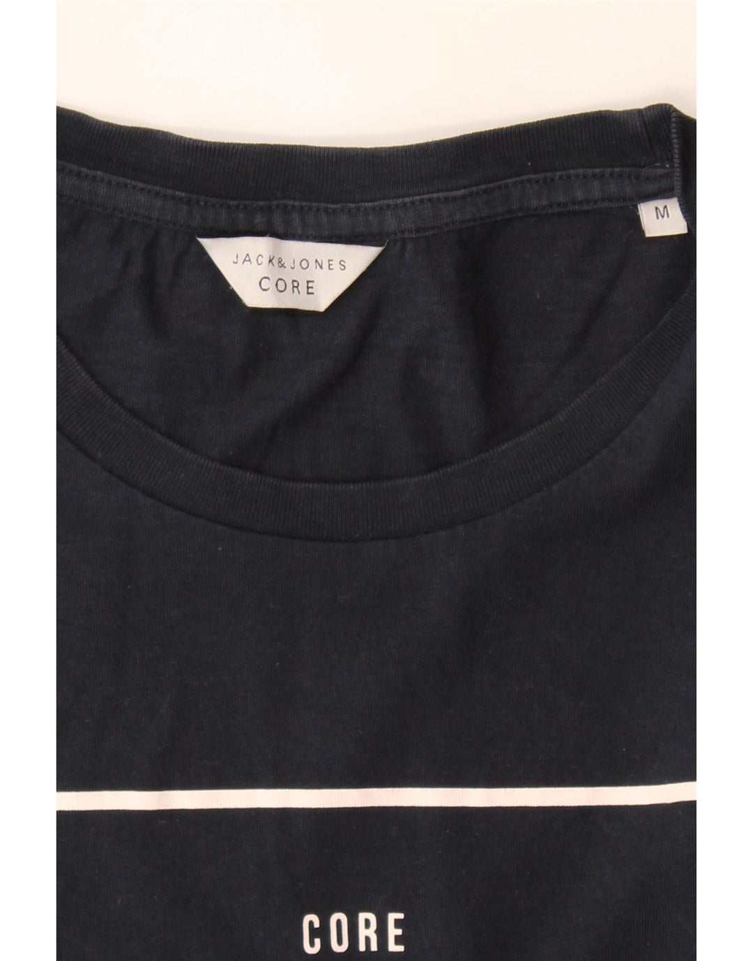 JACK & JONES Mens Graphic T-Shirt Top Medium Navy Blue Cotton Vintage Jack & Jones and Second-Hand Jack & Jones from Messina Hembry 
