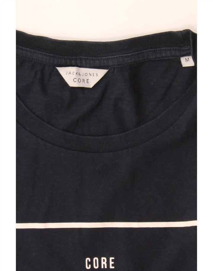 JACK & JONES Mens Graphic T-Shirt Top Medium Navy Blue Cotton Vintage Jack & Jones and Second-Hand Jack & Jones from Messina Hembry 