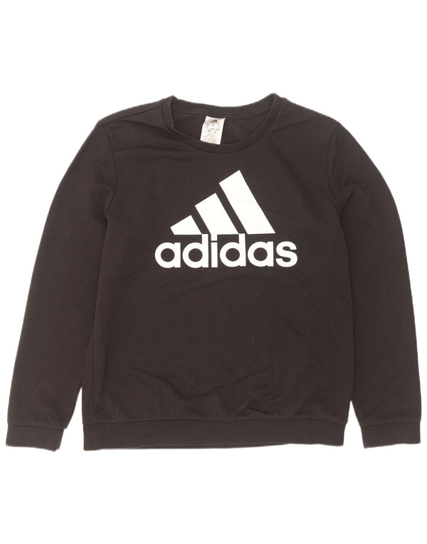 Adidas Sweat-shirt graphique pour femme UK 12/14 en coton noir moyen