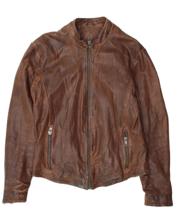 Be Edgy Veste en cuir pour homme UK 40 Grand cuir marron