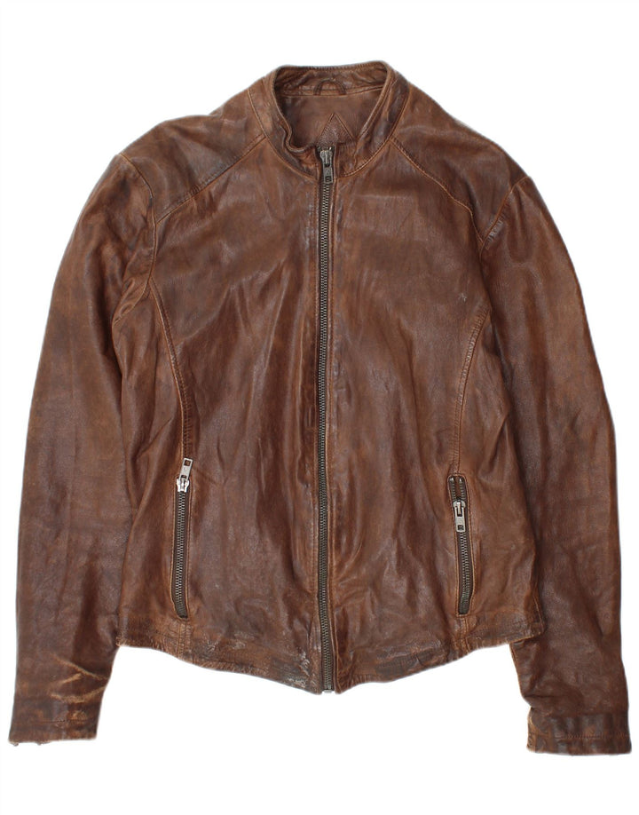 Be Edgy Veste en cuir pour homme UK 40 Grand cuir marron