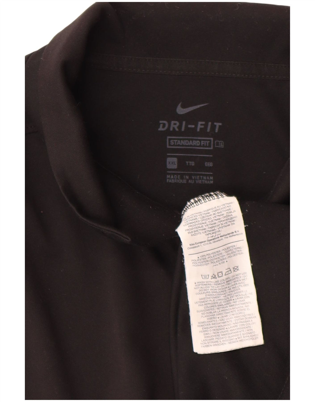 Nike Polo Dri Fit Standard Fit pour homme 2XL Noir Polyester