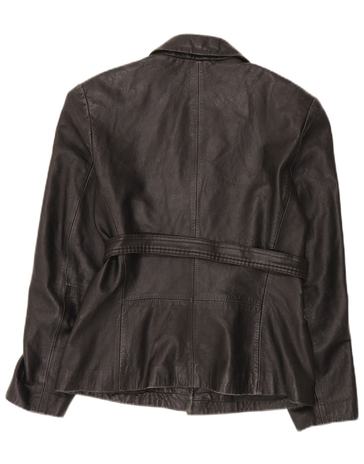 International Concepts Veste en cuir pour femme US 6 Medium Noir