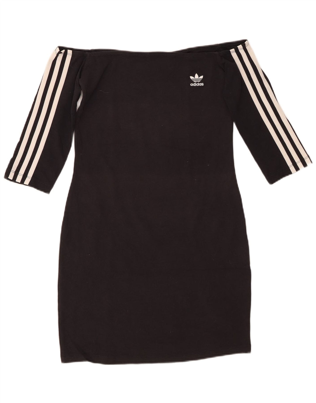 ADIDAS Robe à manches 3/4 et épaules dénudées pour femme UK 8 Petit coton noir