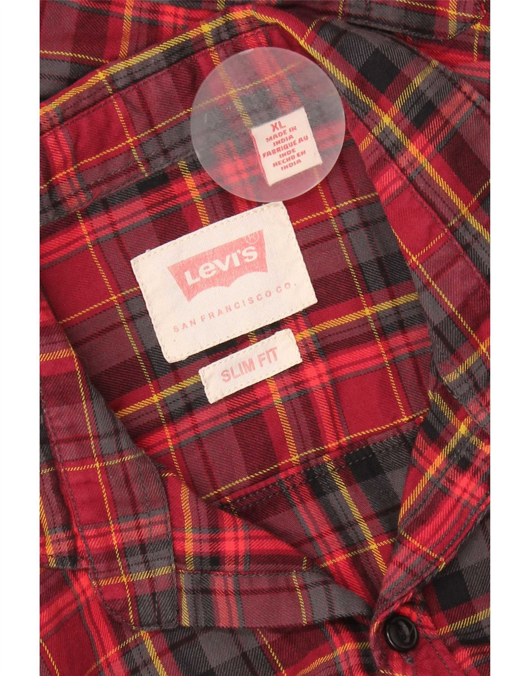 Levi's Chemise Slim Fit Flannel Homme Rouge Carreaux