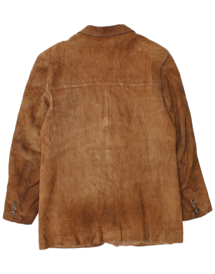 veste en daim homme vintage UK 36 petit cuir marron