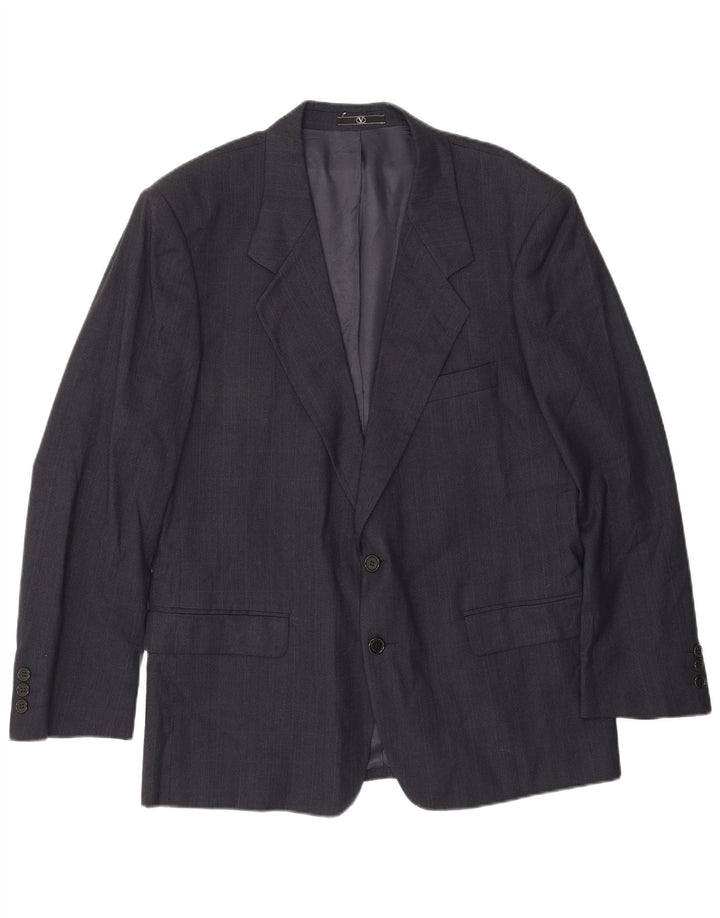 Valentino Veste Blazer 2 Boutons Homme IT 52 XL Bleu Marine Laine Vierge