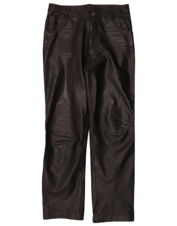 Linus Pantalon motard en cuir pour homme W32 L30 Noir