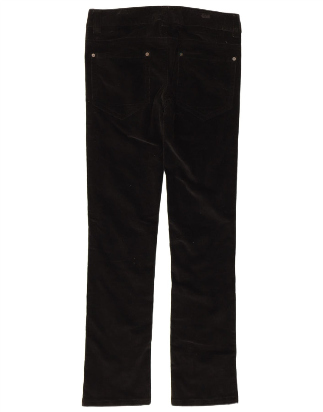 BENETTON Pantalon Slim en Velours Côtelé Femme IT 42 Medium W32 L32 Coton Noir