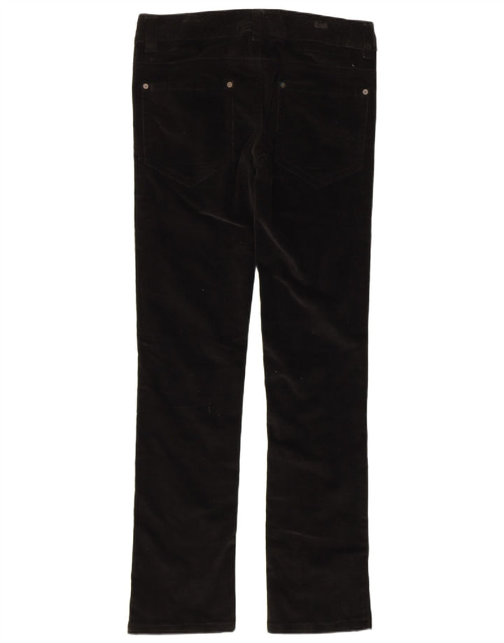 BENETTON Pantalon Slim en Velours Côtelé Femme IT 42 Medium W32 L32 Coton Noir