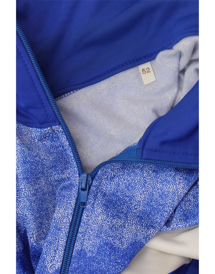 vintage Mens Survêtement Top Veste IT 52 Grand Bleu Colorblock