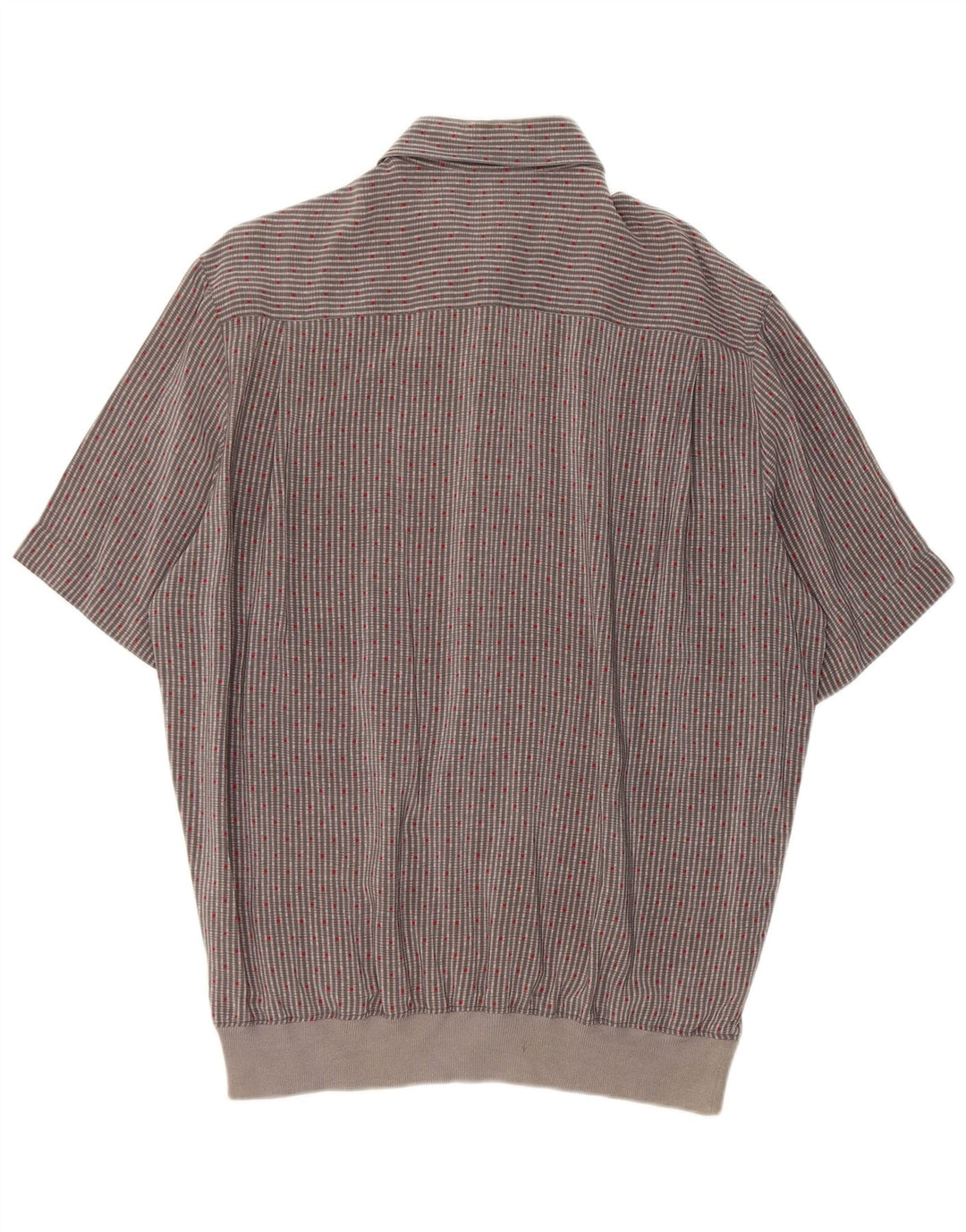 Gran Sasso Chemise à Manches Courtes Homme XL Gris Rayé Soie