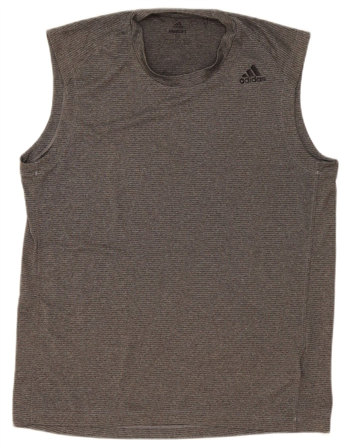 Adidas Débardeur Homme Gris Moyen Polyester