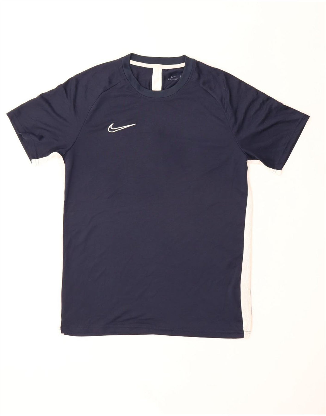 NIKE Hommes Dri Fit T-Shirt Haut Large Bleu Marine Colorblock Polyester