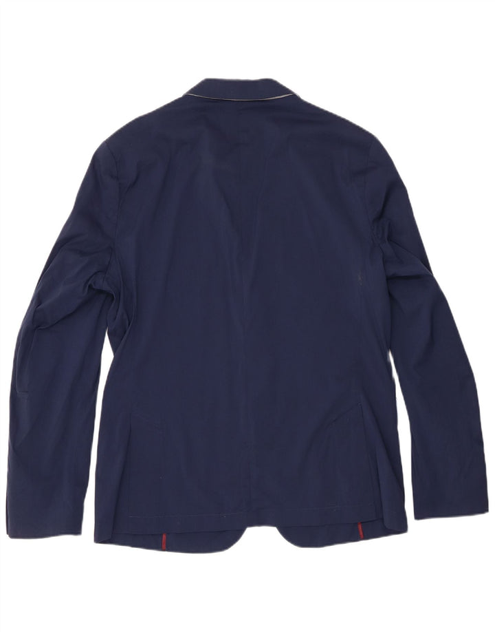 Zara Veste Blazer 2 Boutons Homme EU 54 XL Bleu Marine Coton