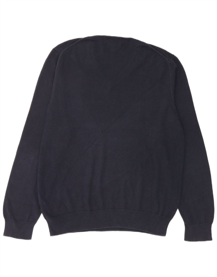 Marks & Spencer Pull col V pour homme en coton bleu marine Taille L