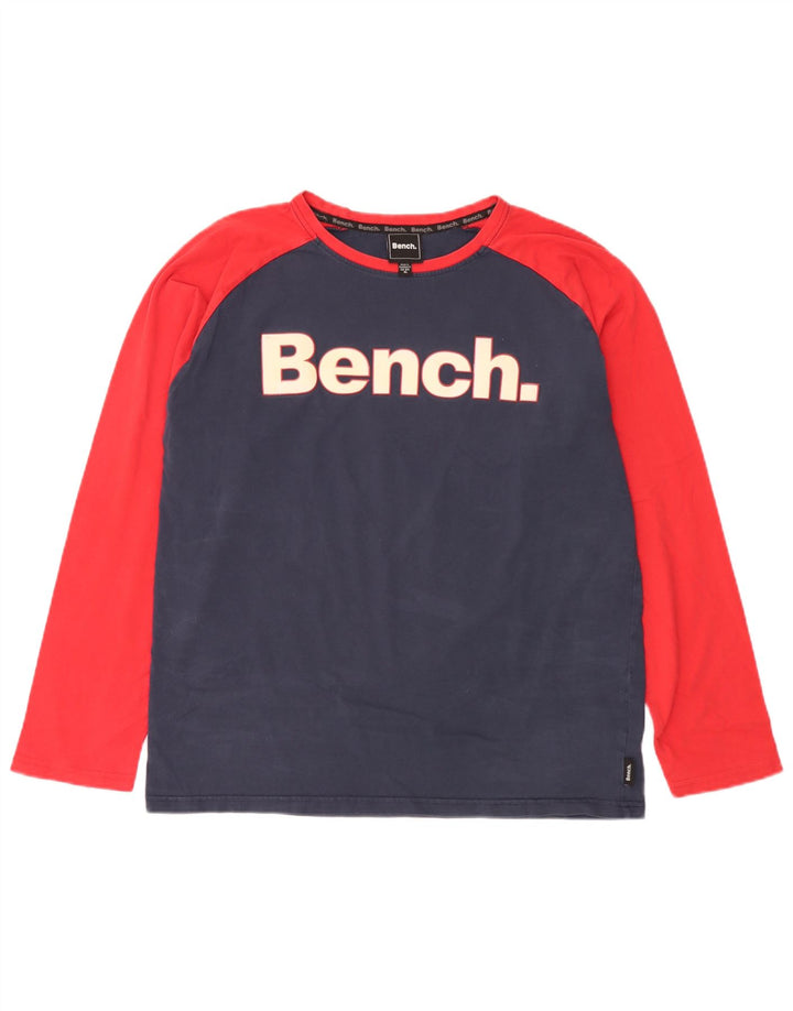 Bench Haut Graphique Homme Manches Longues XL Bleu Marine Colorblock Coton