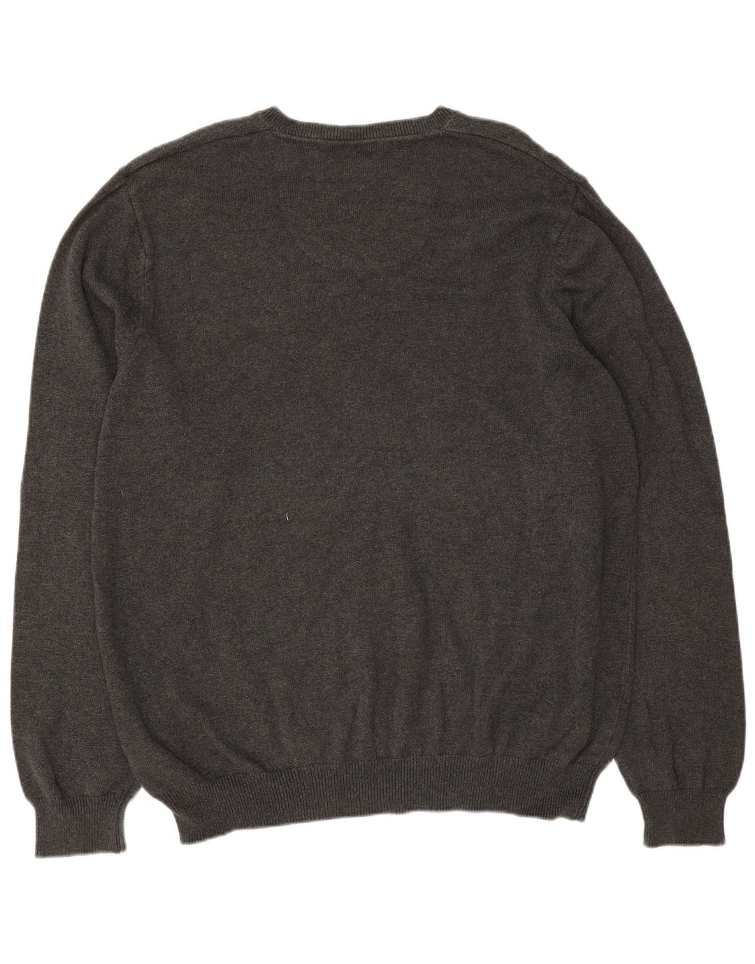 Marks & Spencer Pull coupe classique à col en V pour homme XL Gris Coton