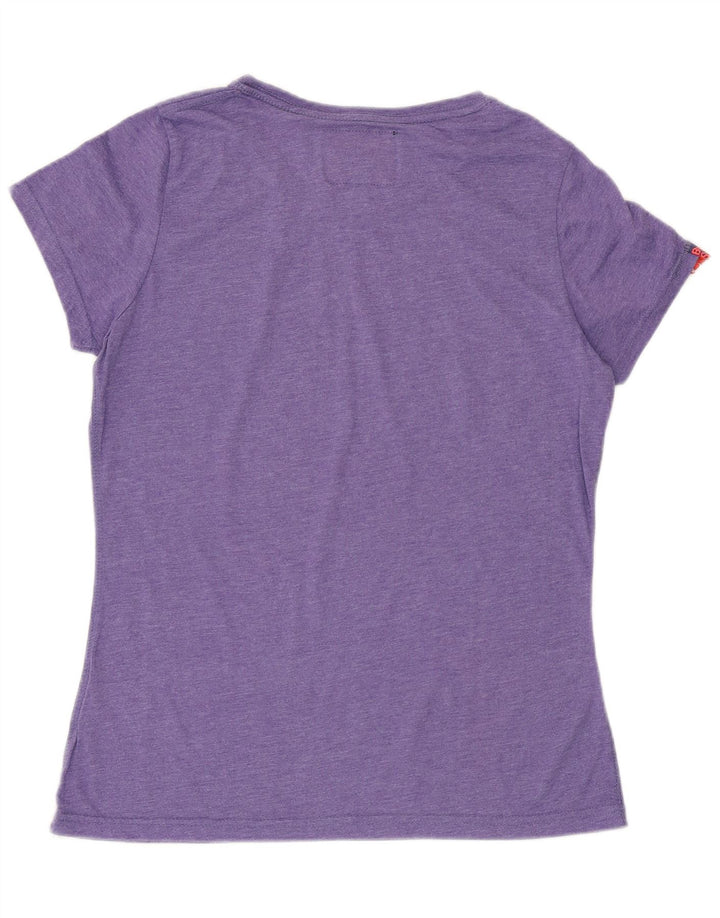 SUPERDRY T-Shirt Graphique Femme Top UK 18 XL Violet Coton