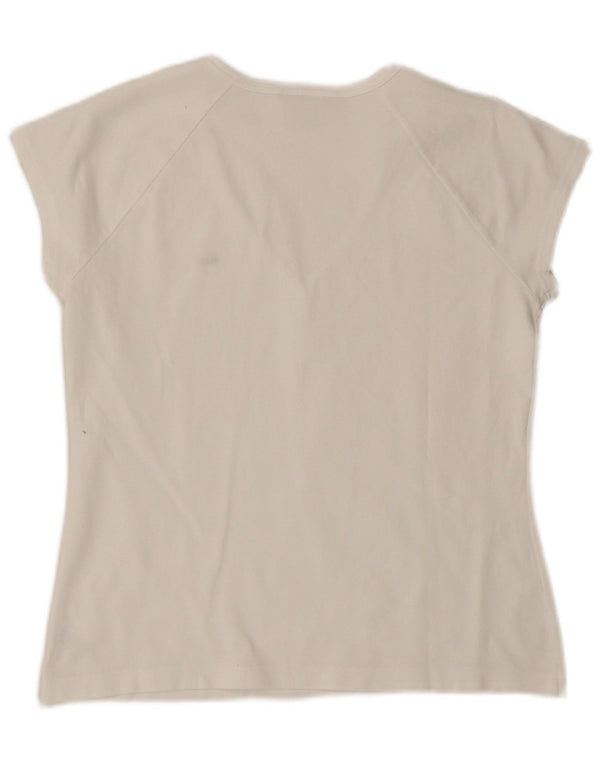 Lacoste Womens T-Shirt Top Size 44 Large White Cotton