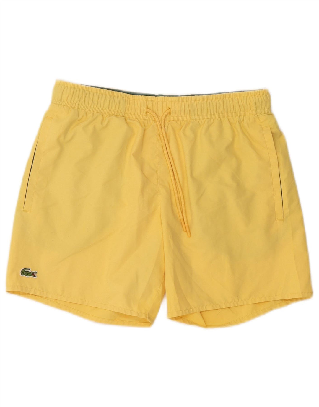 Lacoste Short de bain pour femme UK 10 Small Jaune Polyester