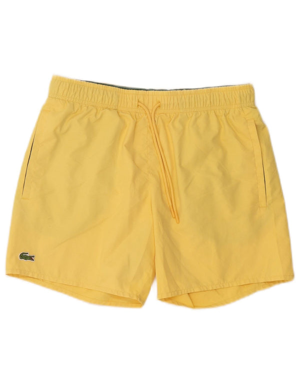Lacoste Short de bain pour femme UK 10 Small Jaune Polyester
