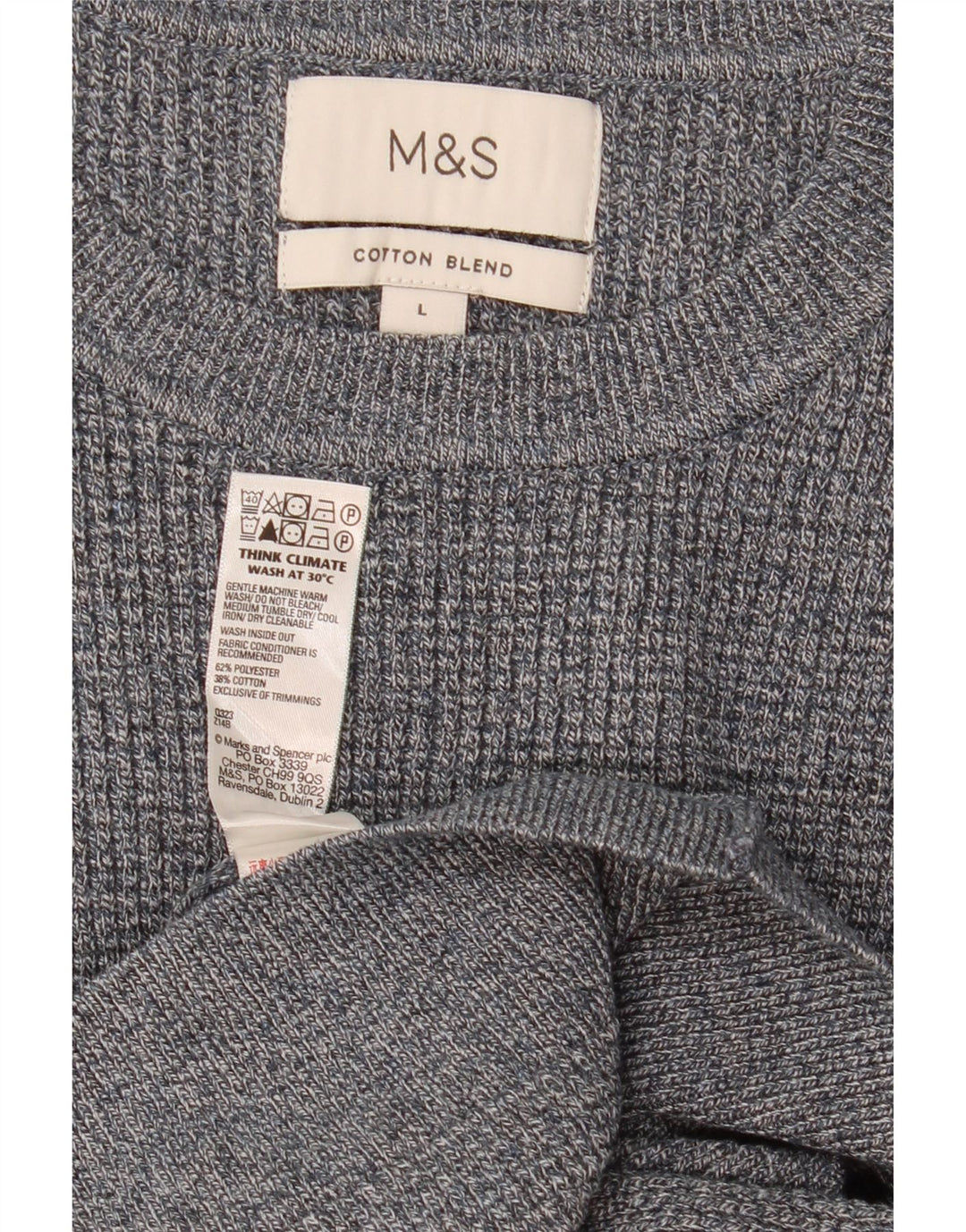 Marks & Spencer Pull à col rond pour homme en polyester moucheté gris grand