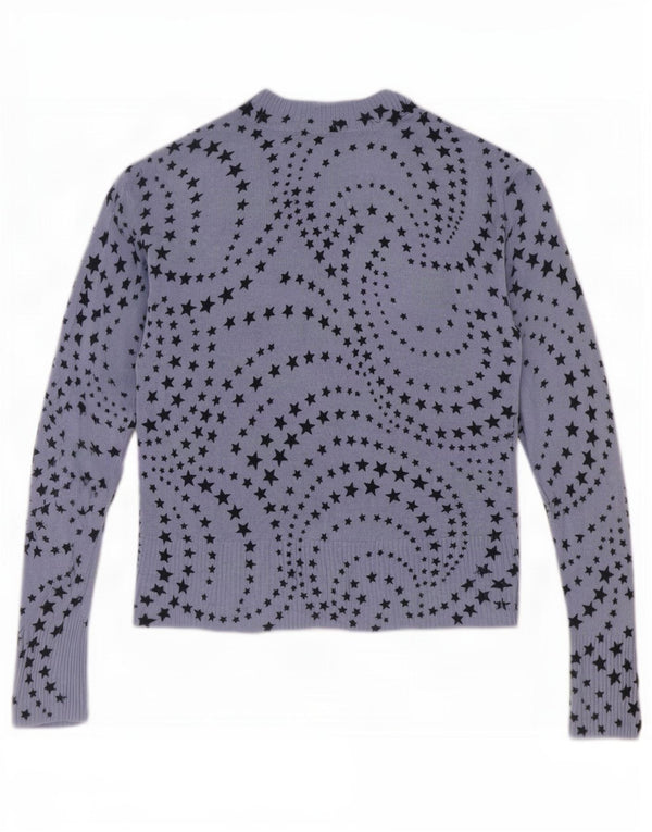 Marks & Spencer Pull col en V pour femme UK 12 Bleu moyen