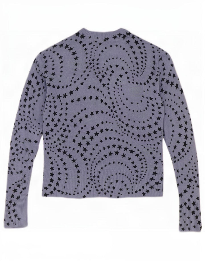 Marks & Spencer Pull col en V pour femme UK 12 Bleu moyen