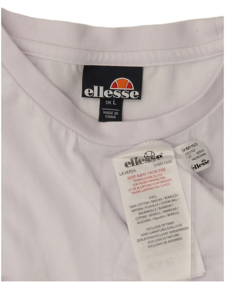 Ellesse T-Shirt Homme Haut Large Blanc Colourblock Coton