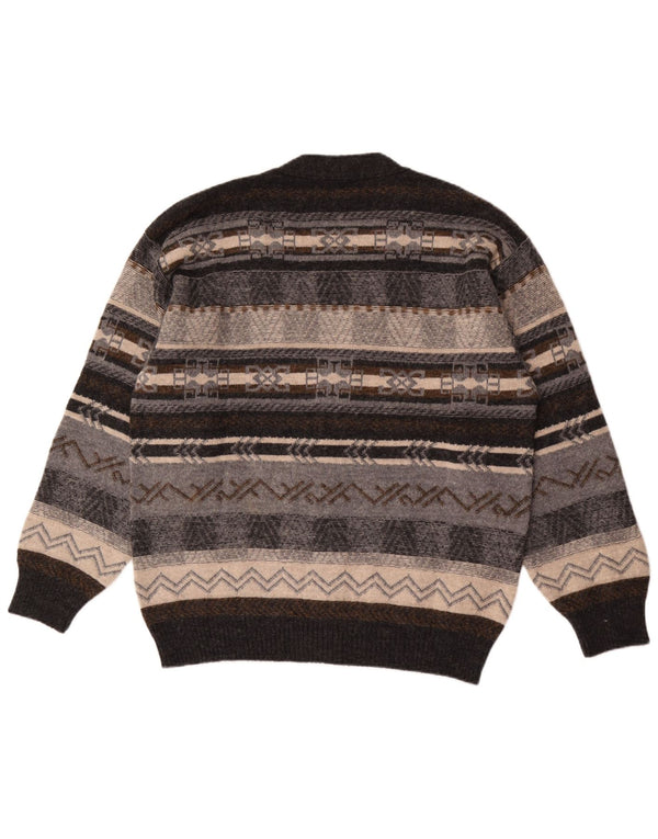Gioferrari Pull Cardigan Homme IT 54 XL Gris Géométrique Laine