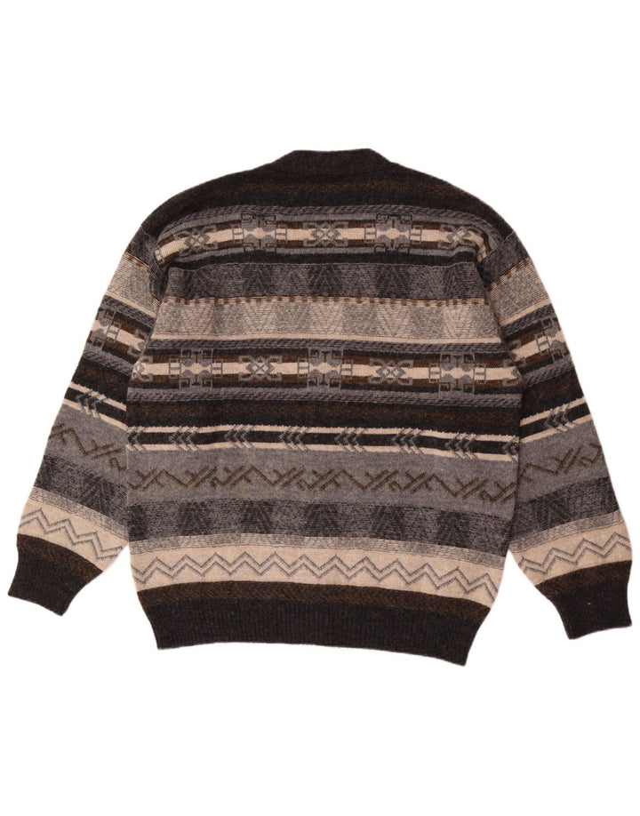 Gioferrari Pull Cardigan Homme IT 54 XL Gris Géométrique Laine