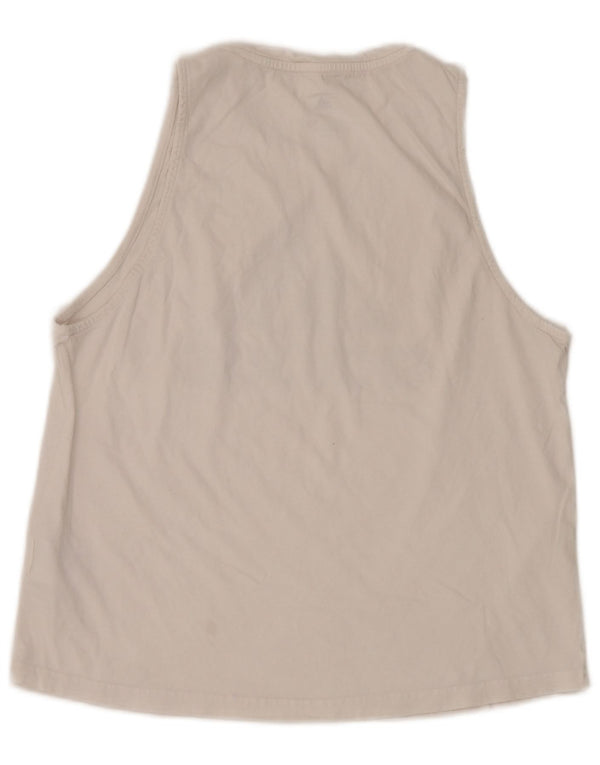 Adidas Débardeur Graphique Femme UK 12/14 Coton Blanc Moyen