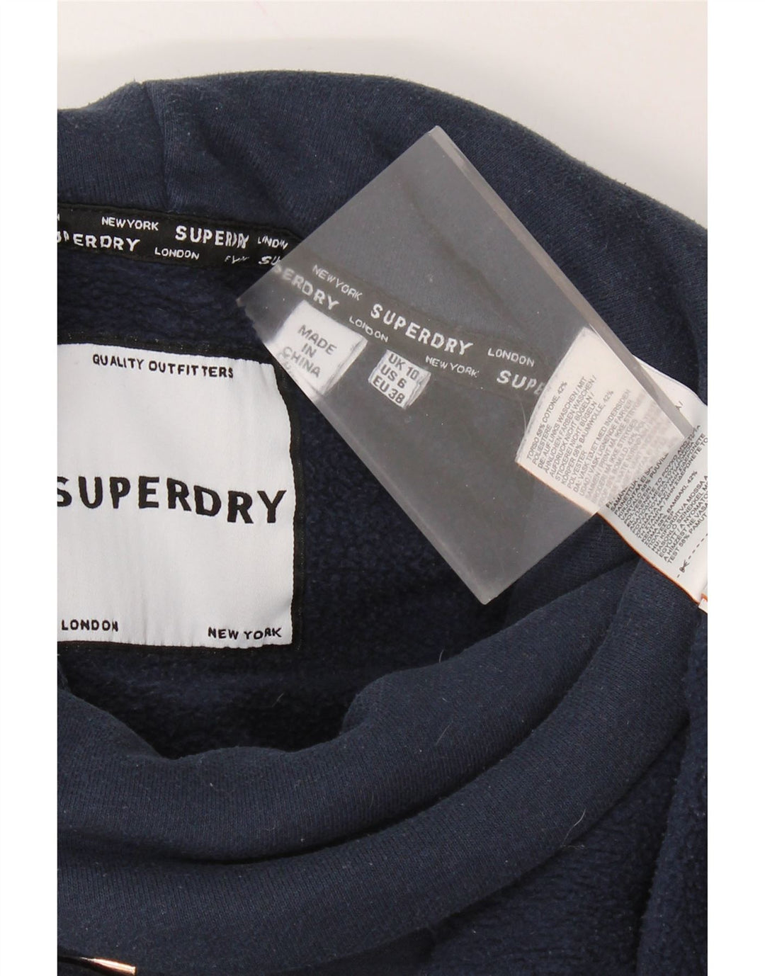 SUPERDRY Sweat-shirt graphique surdimensionné pour femme UK 10 Small Bleu marine