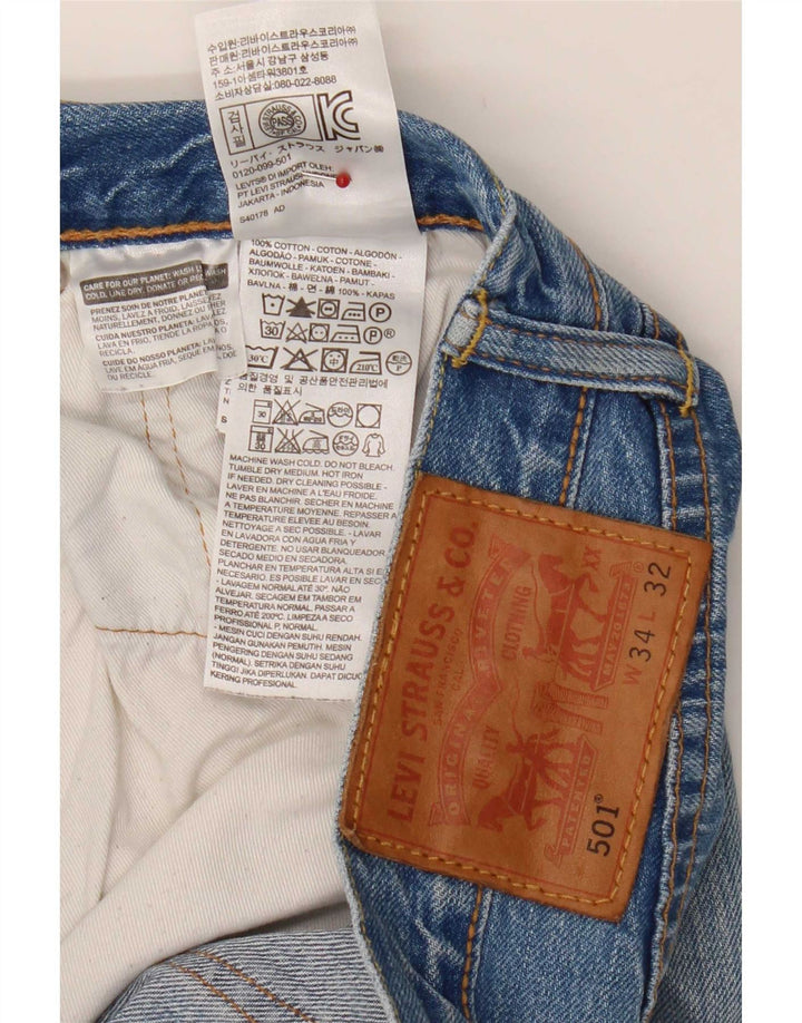 Levi's Jean Droit 501 Homme Bleu W34 L32 Coton