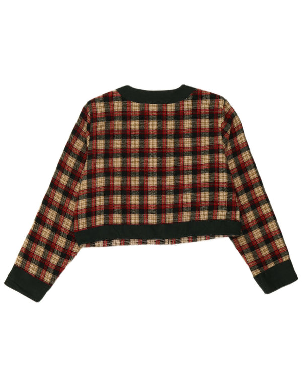 Enara Camice Veste blazer courte à 5 boutons pour femme UK 14 à carreaux rouges moyens