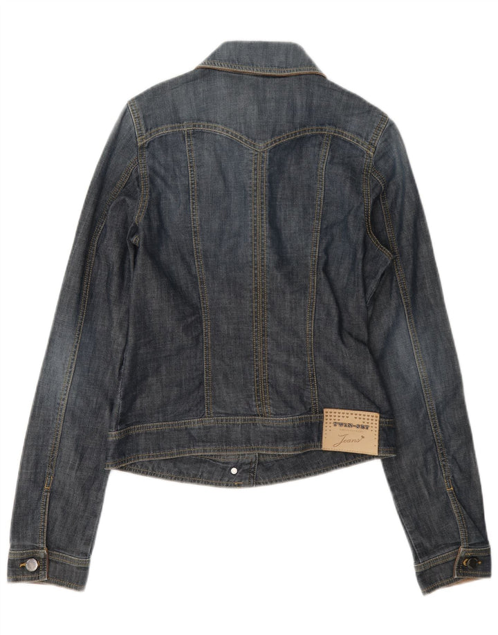 Simona Barbieri Veste en jean Twin-Set pour femme UK 10 Petit coton bleu