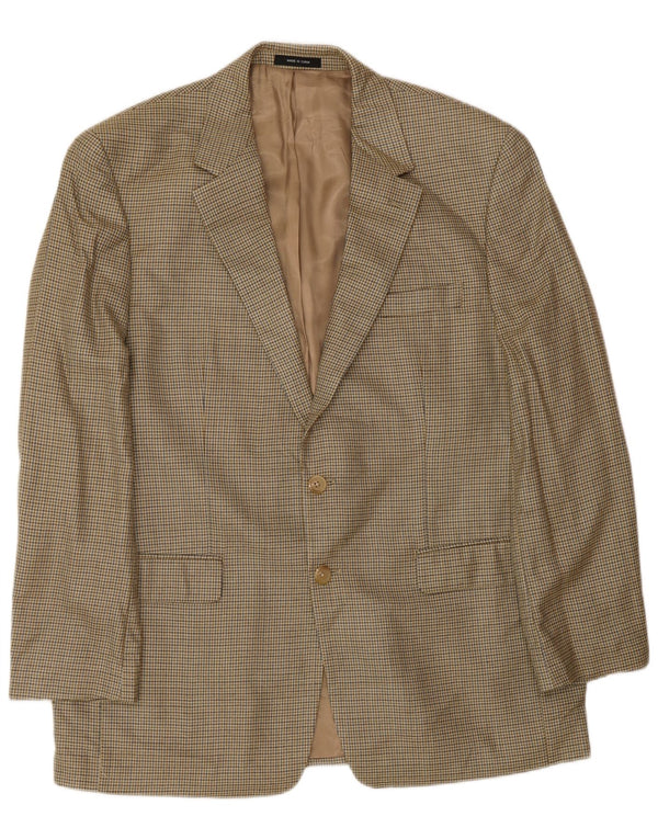 Ralph Lauren Veste blazer à 2 boutons pour homme UK 42 Grande soie pied-de-poule beige