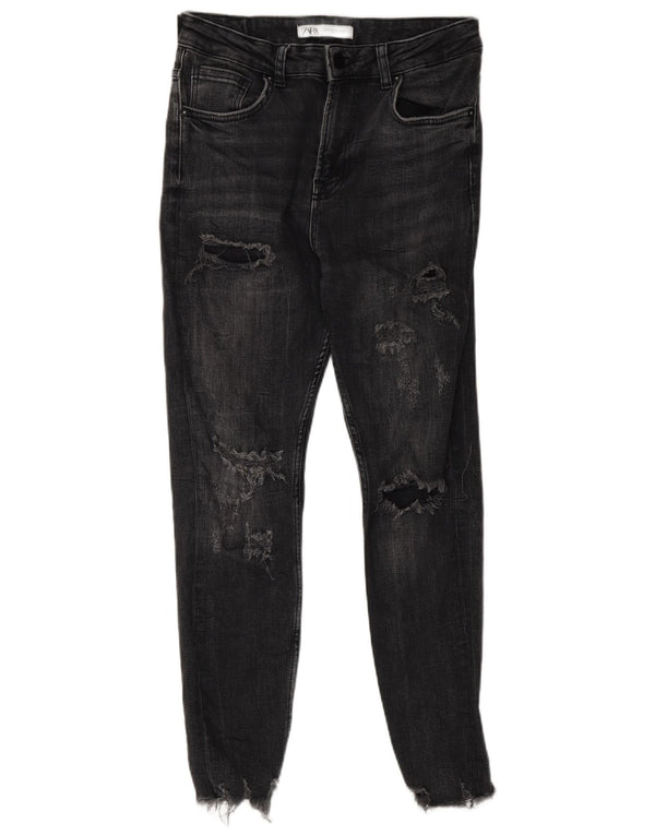 Zara Jean skinny vieilli pour homme EU 38 Small W30 L26 Noir