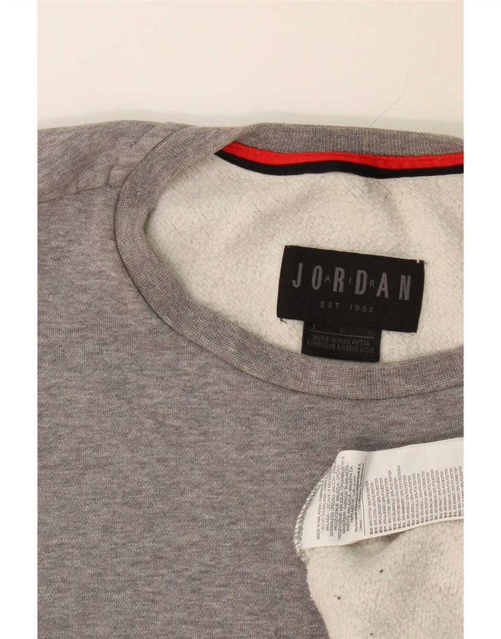 Jordan Sweat-shirt graphique pour homme en coton color block Gris Taille L