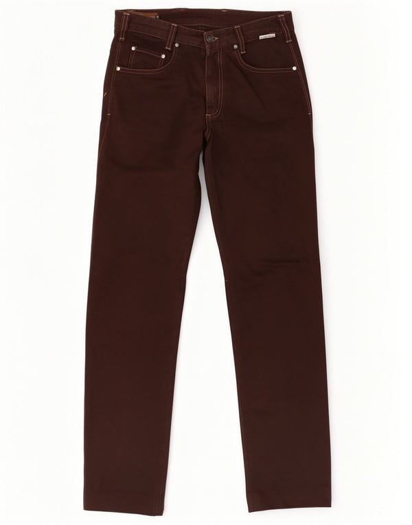 Pantalon décontracté droit femme vintage W32 L32 coton marron