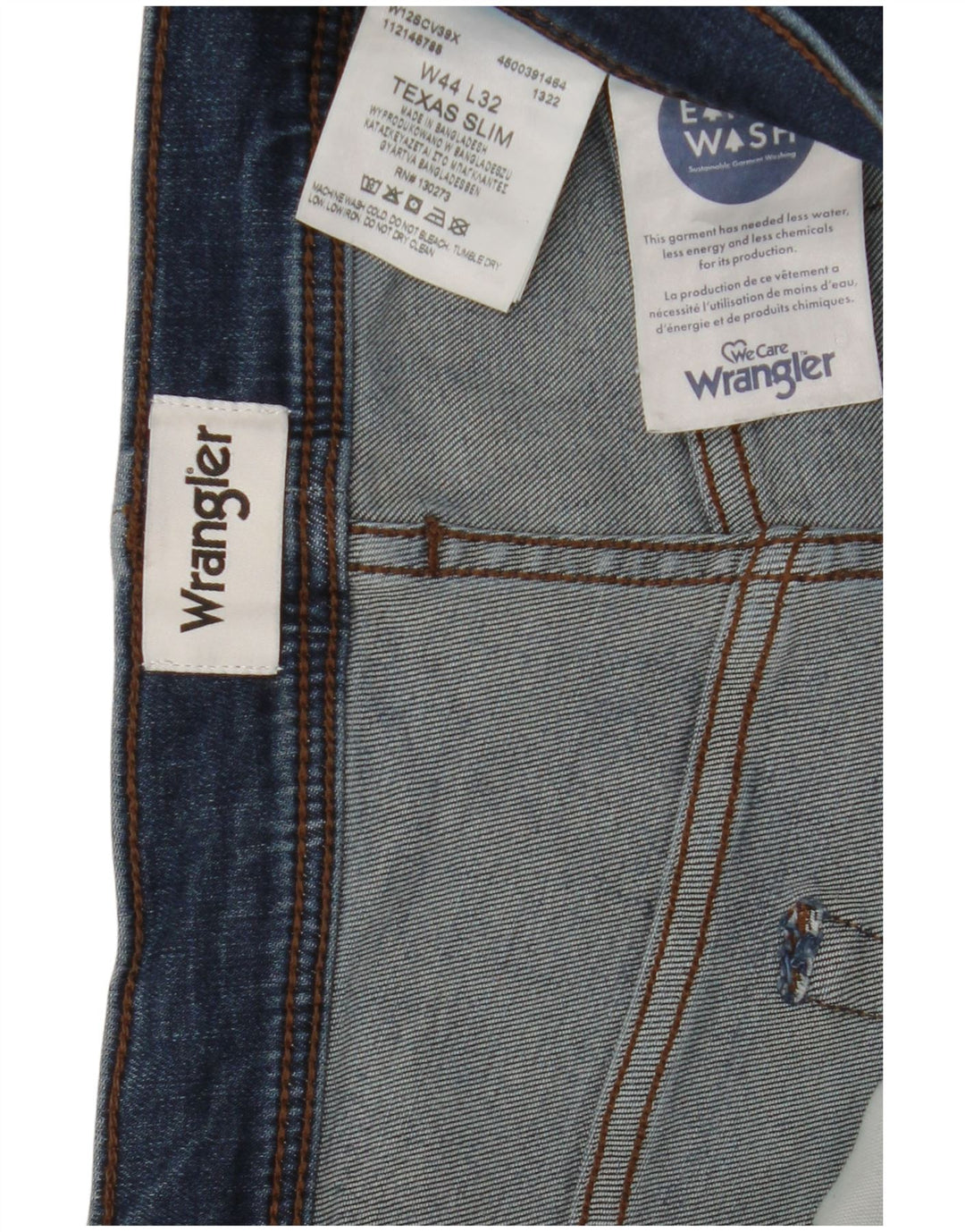Wrangler Jean Slim Texas Homme W44 L32 Bleu Coton