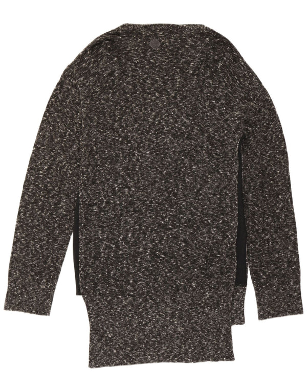 Diesel Cardigan long surdimensionné pour femme UK 10 Petit gris moucheté