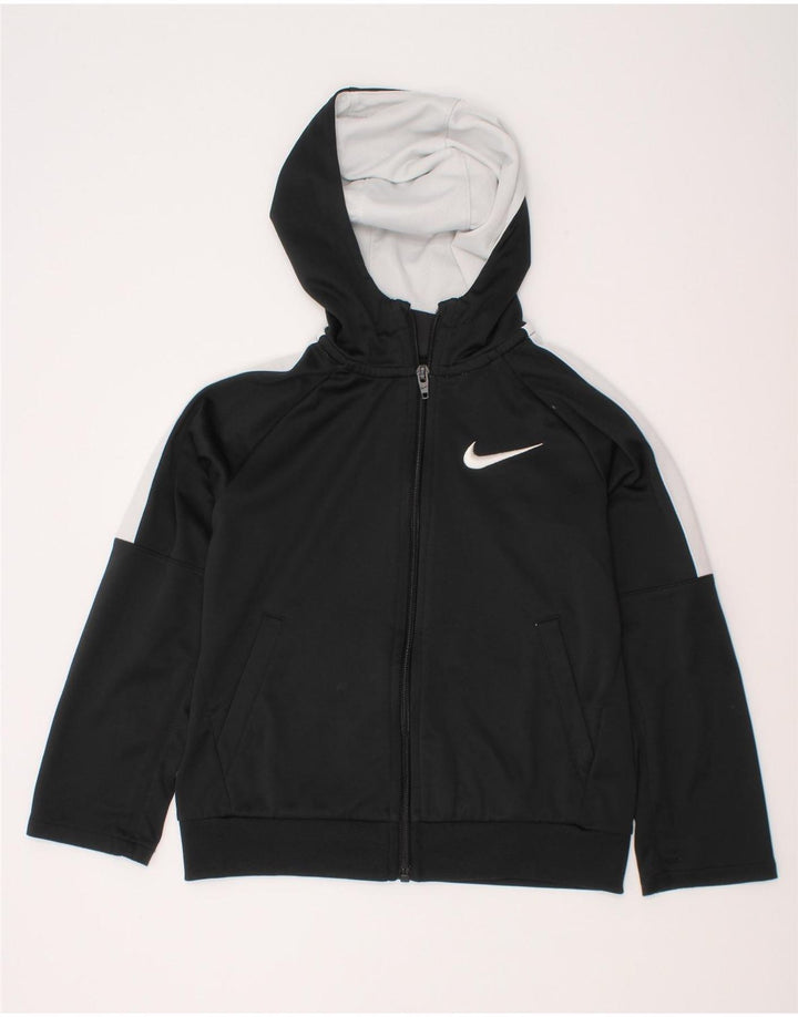 Nike Pull à capuche zippé pour garçon 5-6 ans Polyester color block noir moyen